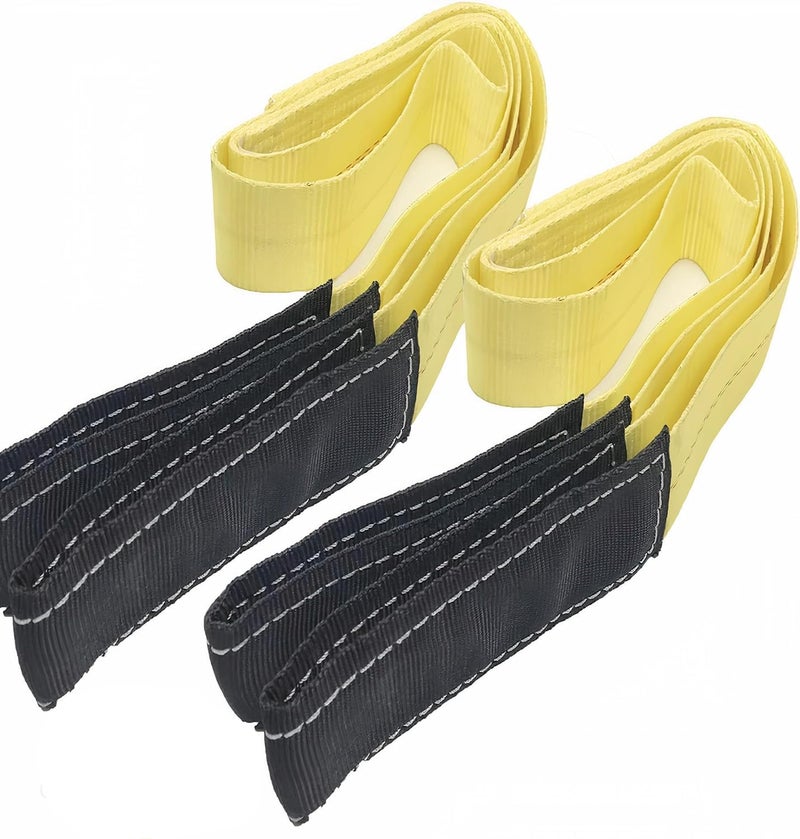 AsgenoX 2 Pack 2 "x6' Tow Strap with Reinforced Loops Vehicle Recovery Rope 18,000 lbs Pound Capacity Recovery Strap - Image 1